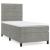 Pat box spring cu saltea, gri deschis, 100x200 cm, catifea GartenMobel Dekor