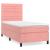 Pat box spring cu saltea, roz, 100x200 cm, catifea GartenMobel Dekor