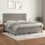 Pat box spring cu saltea, gri deschis, 200x200 cm, catifea GartenMobel Dekor