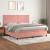 Pat box spring cu saltea, roz, 200x200 cm, catifea GartenMobel Dekor