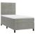 Pat box spring cu saltea, gri deschis, 90x190 cm, catifea GartenMobel Dekor