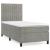 Pat box spring cu saltea, gri deschis, 90x190 cm, catifea GartenMobel Dekor