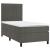 Pat box spring cu saltea, gri închis, 90x200 cm, catifea GartenMobel Dekor