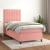 Pat box spring cu saltea, roz, 90x200 cm, catifea GartenMobel Dekor