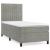 Pat box spring cu saltea, gri deschis, 100x200 cm, catifea GartenMobel Dekor