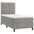 Pat box spring cu saltea, gri deschis, 100x200 cm, catifea GartenMobel Dekor