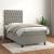 Pat box spring cu saltea, gri deschis, 90x200 cm, catifea GartenMobel Dekor