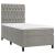 Pat box spring cu saltea, gri deschis, 100x200 cm, catifea GartenMobel Dekor