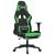 Scaun de gaming cu suport picioare negru/verde, piele ecologică GartenMobel Dekor