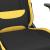Scaun de gaming cu suport picioare, negru și galben, textil GartenMobel Dekor