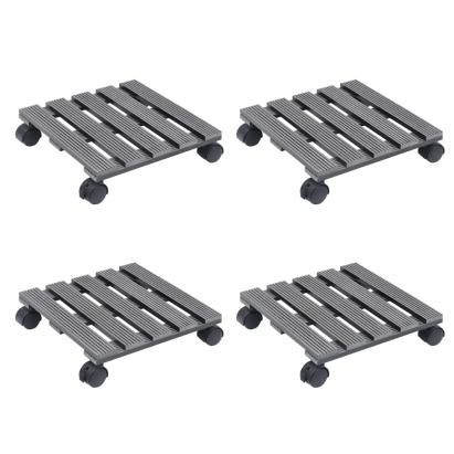 Cărucioare pentru plante, 4 buc., gri, 30x30x7,5 cm, WPC GartenMobel Dekor