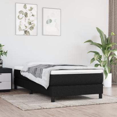 Pat box spring cu saltea, negru, 80x200 cm, textil GartenMobel Dekor