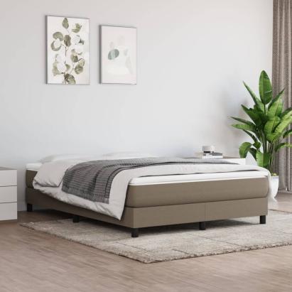 Pat continental cu saltea gri taupe 140x200 cm material textil GartenMobel Dekor