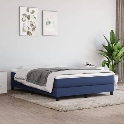 Pat continental cu saltea, albastru, 140x200cm, material textil GartenMobel Dekor