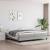 Pat box spring cu saltea, gri deschis, 200x200 cm, textil GartenMobel Dekor