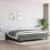 Pat box spring cu saltea, gri închis, 200x200 cm, textil GartenMobel Dekor