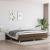 Pat box spring cu saltea, maro închis, 200x200 cm, textil GartenMobel Dekor