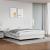 Pat box spring cu saltea, alb, 160x200 cm, piele ecologică GartenMobel Dekor