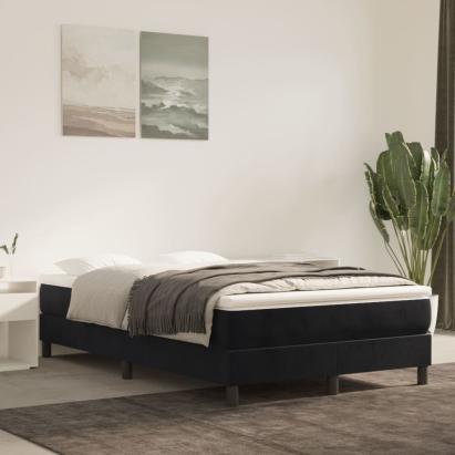 Pat box spring cu saltea, negru, 120x200 cm, catifea GartenMobel Dekor