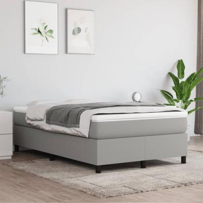 Pat box spring cu saltea, gri deschis, 120x200 cm, textil GartenMobel Dekor