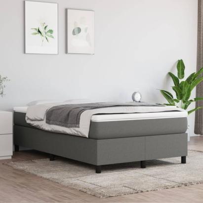 Pat box spring cu saltea, gri închis, 120x200 cm, textil GartenMobel Dekor