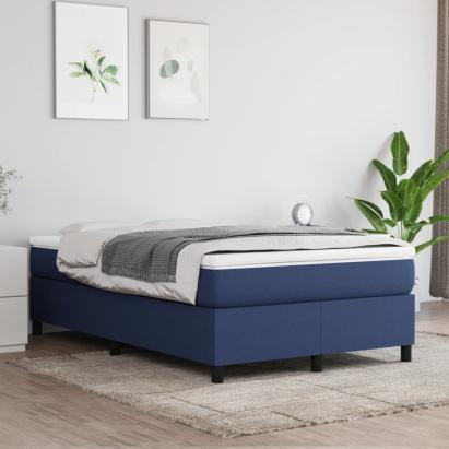 Pat box spring cu saltea, albastru, 120x200 cm, textil GartenMobel Dekor