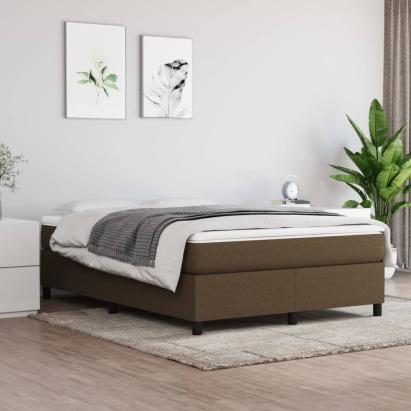 Pat box spring cu saltea, maro închis, 140x200 cm, textil GartenMobel Dekor