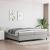 Pat box spring cu saltea, gri deschis, 200x200 cm, textil GartenMobel Dekor