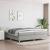 Pat box spring cu saltea, gri deschis, 200x200 cm, textil GartenMobel Dekor