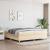 Pat box spring cu saltea, crem, 200x200 cm, textil GartenMobel Dekor