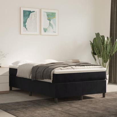 Pat box spring cu saltea, negru, 120x200 cm, catifea GartenMobel Dekor
