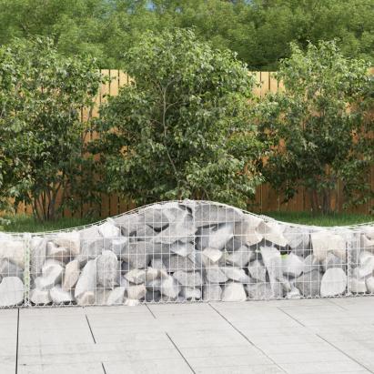 Coșuri gabion arcuite 2 buc, 200x30x40/60 cm, fier galvanizat GartenMobel Dekor