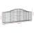Coșuri gabion arcuite 2 buc, 200x30x60/80 cm, fier galvanizat GartenMobel Dekor