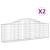 Coșuri gabion arcuite 2 buc, 200x30x60/80 cm, fier galvanizat GartenMobel Dekor