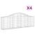 Coșuri gabion arcuite 4 buc, 200x30x60/80 cm, fier galvanizat GartenMobel Dekor