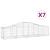 Coșuri gabion arcuite 7 buc, 200x50x40/60 cm, fier galvanizat GartenMobel Dekor