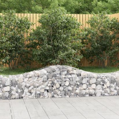 Coșuri gabion arcuite 12 buc, 200x50x40/60 cm, fier galvanizat GartenMobel Dekor