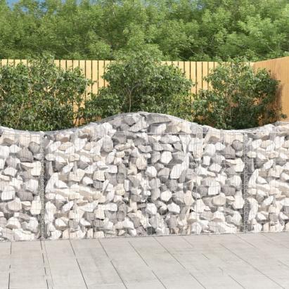 Coșuri gabion arcuite 2 buc, 200x50x100/120 cm fier galvanizat GartenMobel Dekor