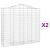 Coșuri gabion arcuite 2 buc, 200x50x180/200 cm, fier galvanizat GartenMobel Dekor