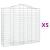 Coșuri gabion arcuite 5 buc, 200x50x180/200 cm, fier galvanizat GartenMobel Dekor