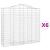 Coșuri gabion arcuite 6 buc, 200x50x180/200 cm, fier galvanizat GartenMobel Dekor