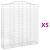 Coșuri gabion arcuite, 5 buc, 200x50x220/240cm, fier galvanizat GartenMobel Dekor