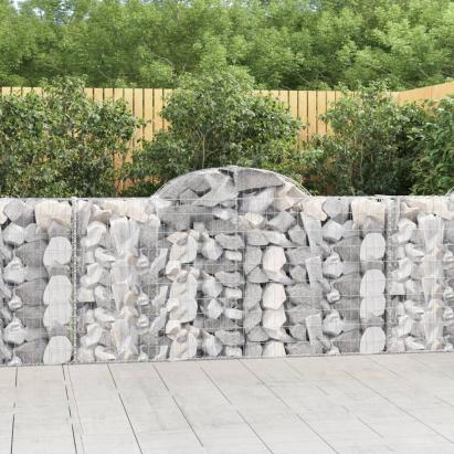 Coșuri gabion arcuite 9 buc, 200x30x100/120 cm fier galvanizat GartenMobel Dekor