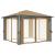 Pavilion cu perdele, gri taupe, 300 x 300 cm, aluminiu GartenMobel Dekor