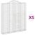 Coșuri gabion arcuite, 5 buc 200x30x220/240cm, fier galvanizat GartenMobel Dekor