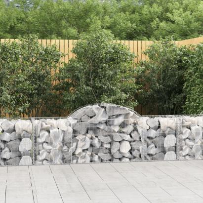 Coșuri gabion arcuite 9 buc, 200x50x60/80 cm, fier galvanizat GartenMobel Dekor