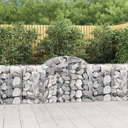 Coșuri gabion arcuite 7 buc, 200x50x80/100 cm, fier galvanizat GartenMobel Dekor