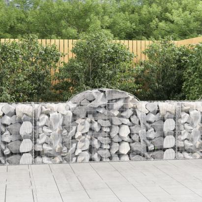 Coșuri gabion arcuite 11 buc, 200x50x80/100 cm, fier galvanizat GartenMobel Dekor