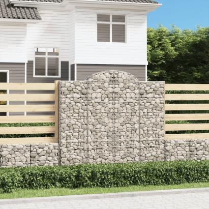 Coșuri gabion arcuite 9 buc, 200x50x180/200 cm, fier galvanizat GartenMobel Dekor