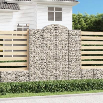 Coșuri gabion arcuite, 3 buc, 200x50x220/240cm, fier galvanizat GartenMobel Dekor